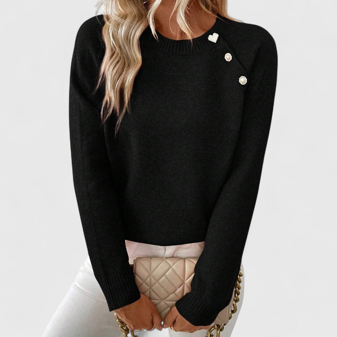 Elegant women's asymmetric knit pullover sweater for a chic modern look. Perfect for autumn & winter fashion.