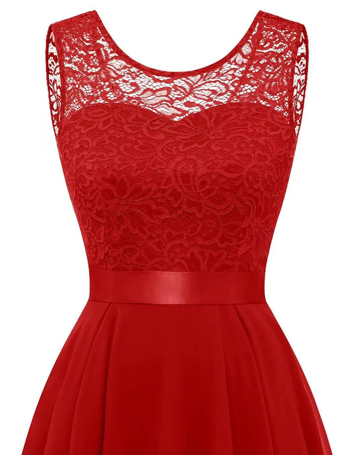 Beautiful women's high-low evening dress, flowy asymmetrical design, ideal for formal occasion wear.