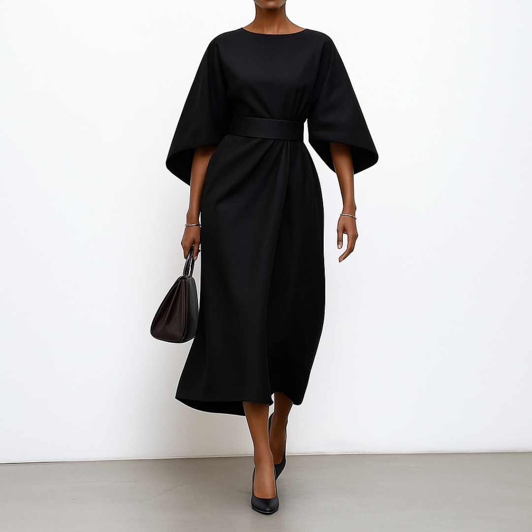 Women's elegant batwing sleeve long maxi dress, a sophisticated and versatile choice for any special occasion.