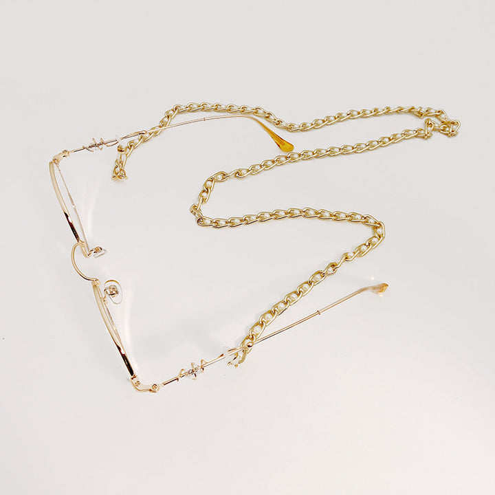 Versatile women's elegant beaded chain. Crystal eyeglass holder & mask lanyard. Fashionable style accent.