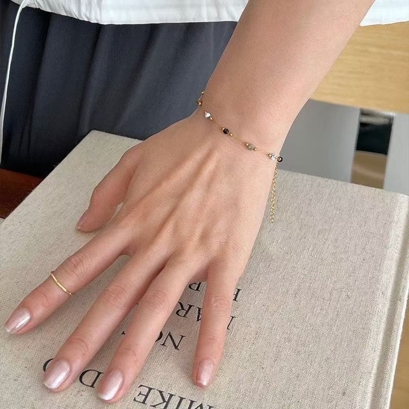 Stylish women's beaded anklet and bracelet, an elegant accessory for summer fashion and gifts.