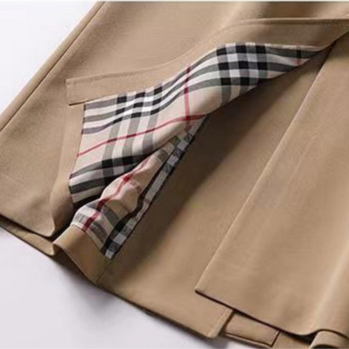 Classic women's belted trench coat, long and stylish, perfect for autumn winter fashion.