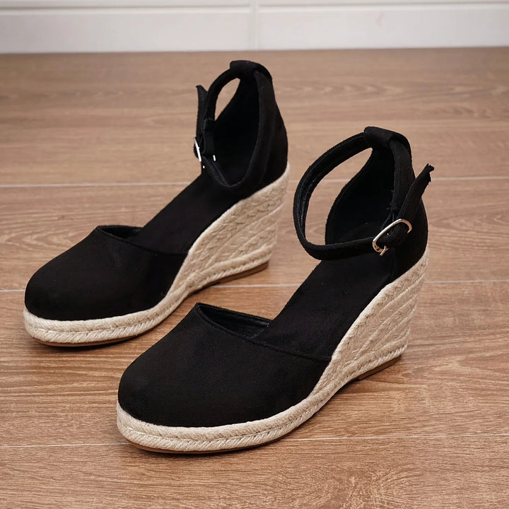 Stable black block heels for women. Elegant & comfortable formal evening shoes perfect for parties & special occasions.