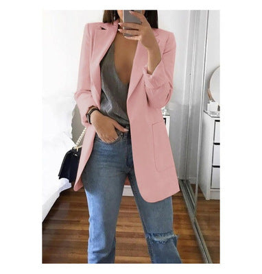 Classic women's elegant blazer for formal or casual chic outfits, timeless and versatile outerwear.