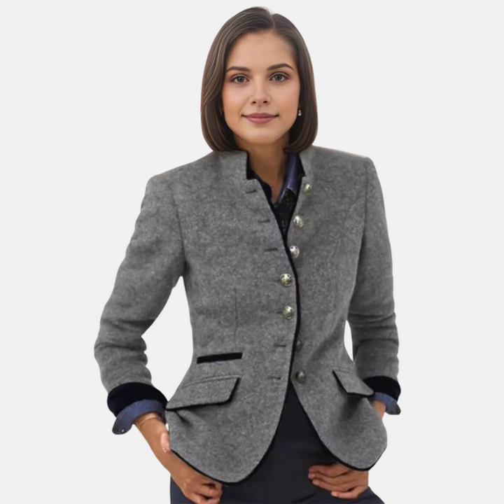 Chic women's blazer jacket, perfect professional outerwear for stylish layering and versatile fashion.