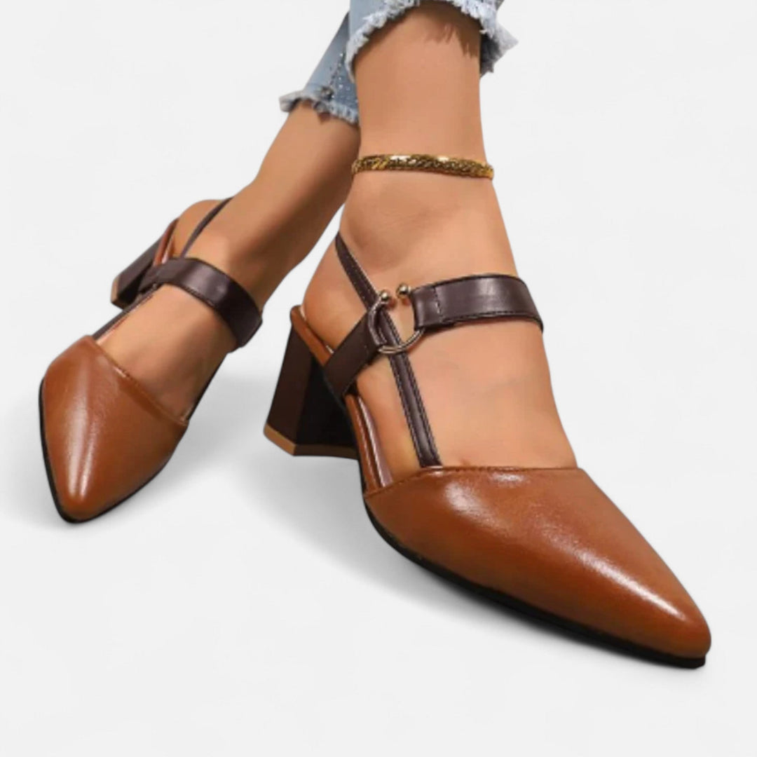 Elegant women's block heel sandals, perfect for sophisticated evening wear, formal events, and party fashion.