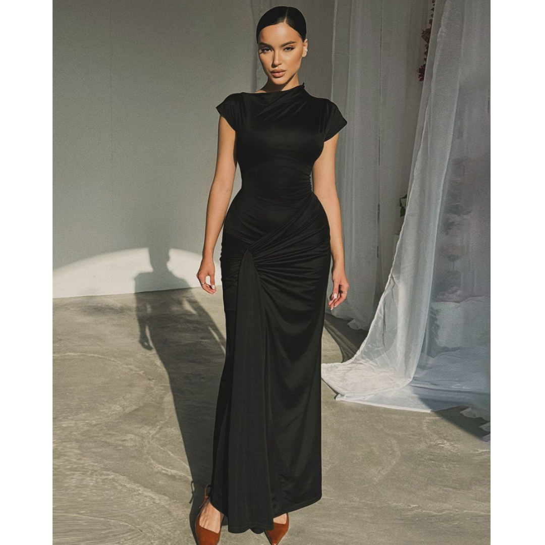 Elegant women's bodycon evening dress with a stylish tie-back design. Perfect for formal events & parties.