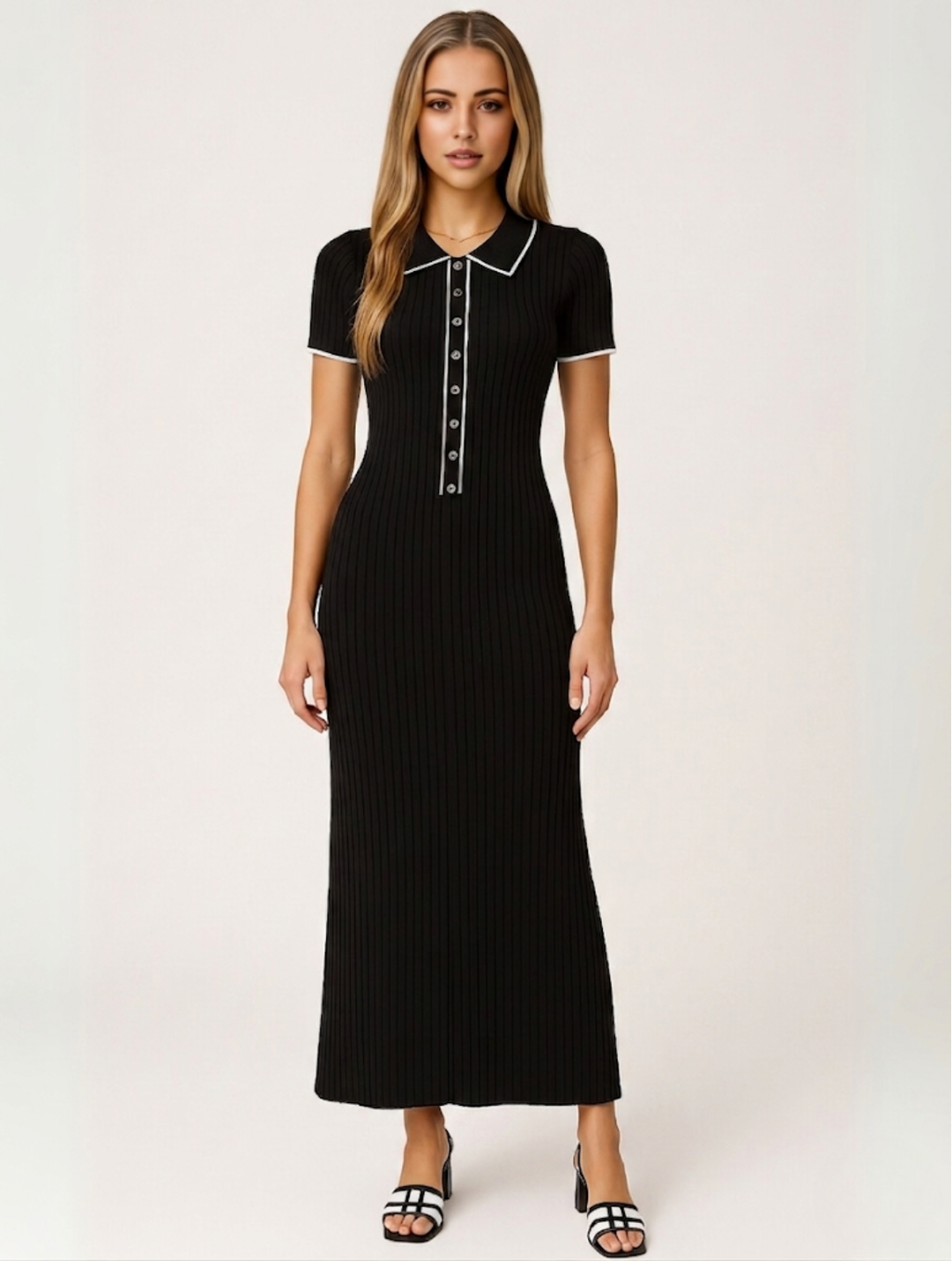 Elegant women's bodycon maxi dress, sleek and flattering for special occasions or formal wear.