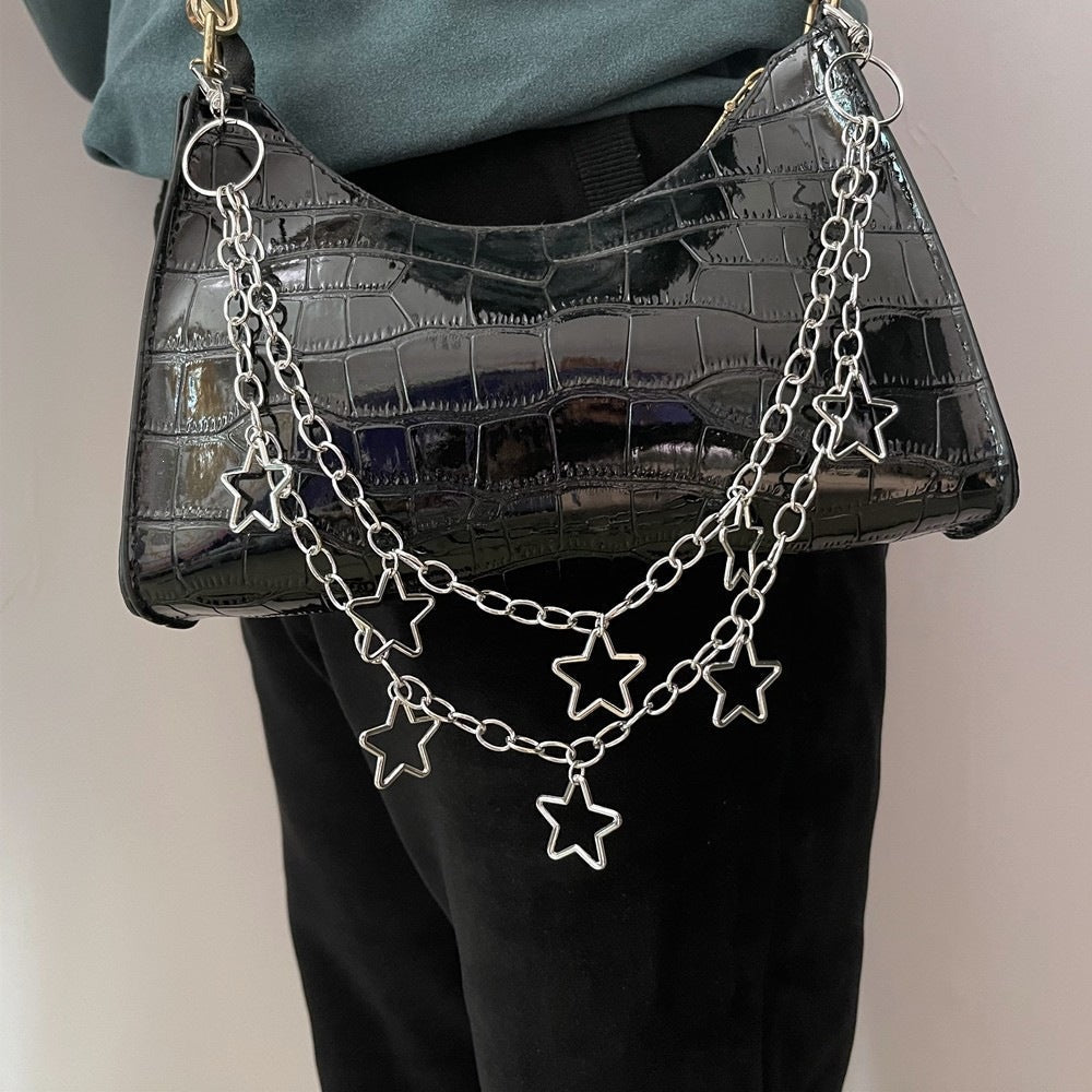 Statement jewelry belt: women's sparkling star pendant chain belt. Elevate dresses & outfits with this chic accessory.