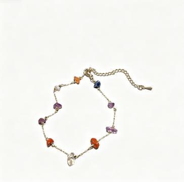 Stylish women's gemstone charm bracelet, a delicate and colorful accessory for any elegant outfit.