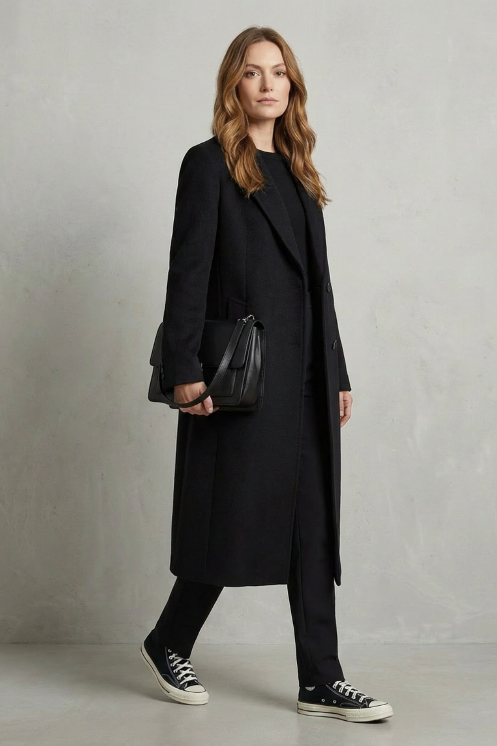 Women's tailored brown herringbone overcoat, perfect for elegant fall style and sophisticated outerwear.