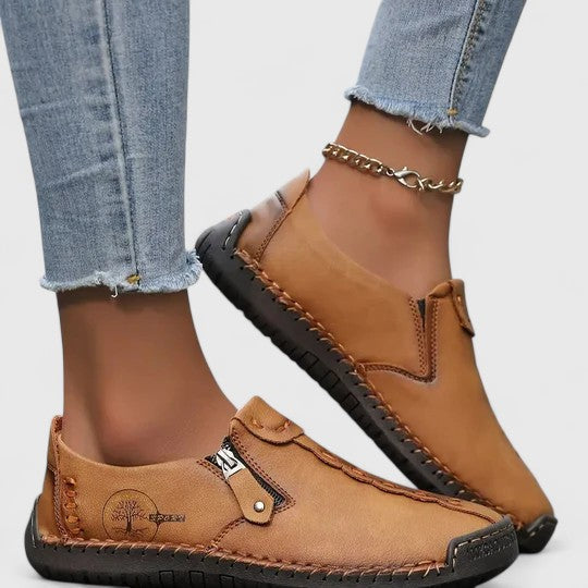 Elegant women's comfort walking shoes, perfect for everyday wear with foot support & pain relief. Available in various colors.