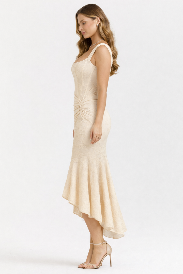 Timeless elegant cowl neck midi dress for women, a perfect choice for party or evening events.