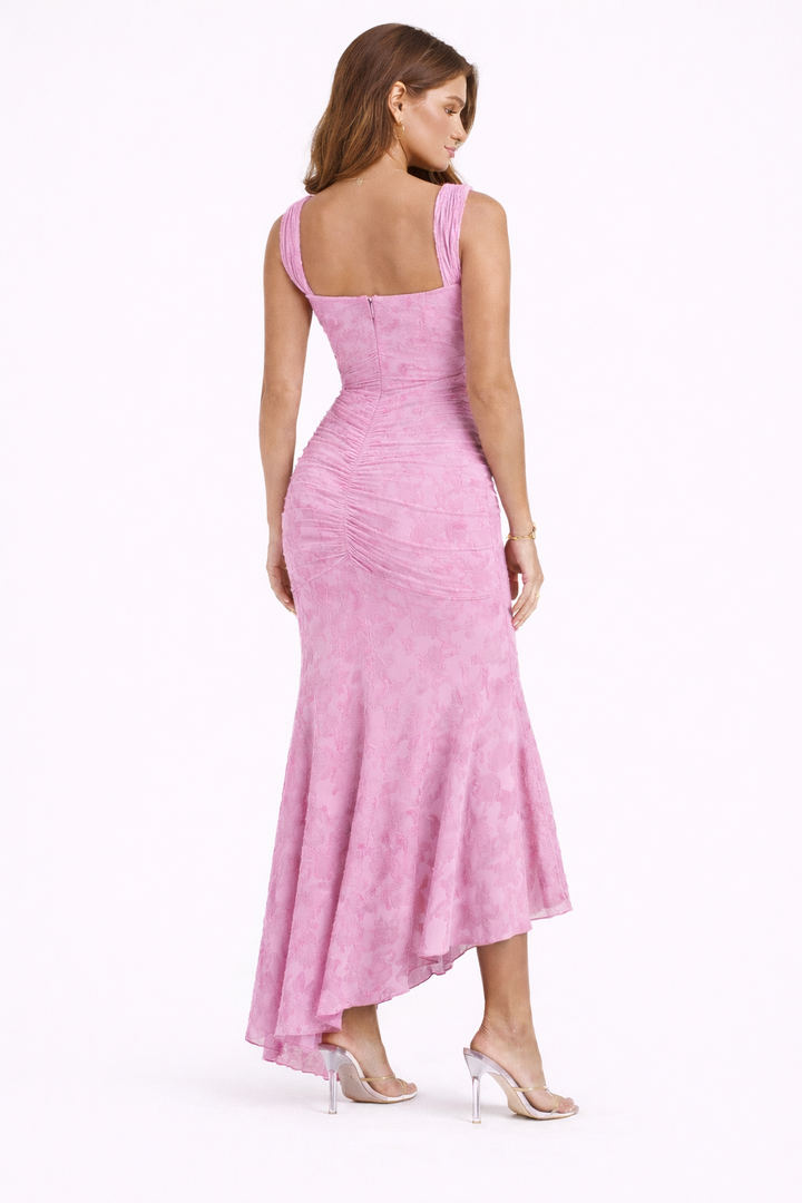 Elegant women's party dress: timeless cowl neck midi slip style, perfect for special events.