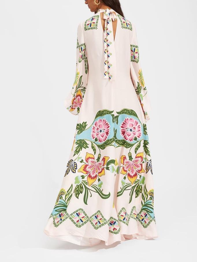 Versatile floral long sleeve maxi dress for women, perfect as a casual summer dress or elegant party wear.