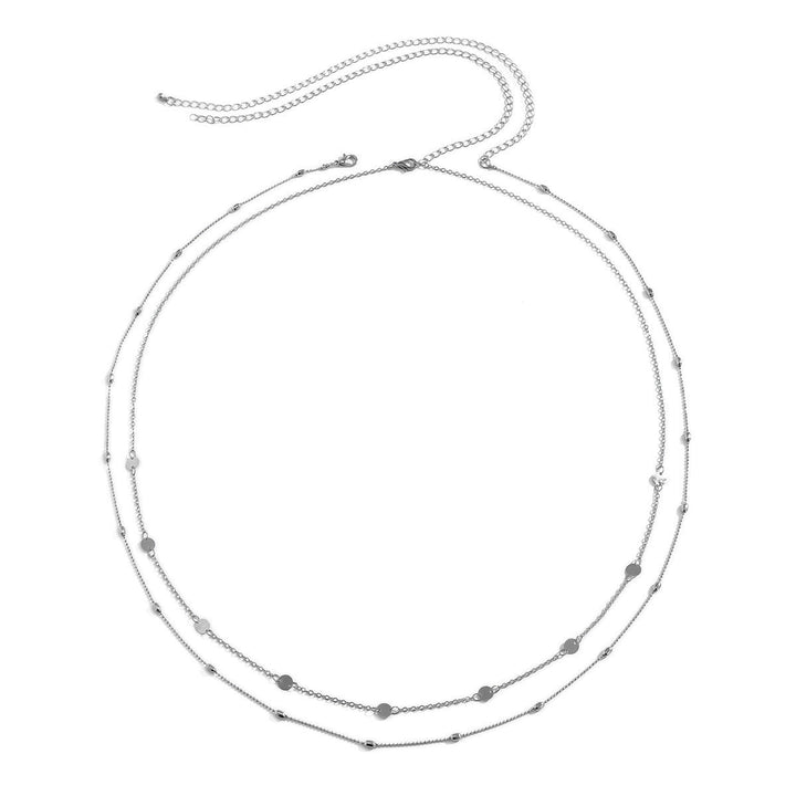 Delicate & elegant women's double-layered chain necklace. Adjustable, sleek design, a must-have fashion accessory.