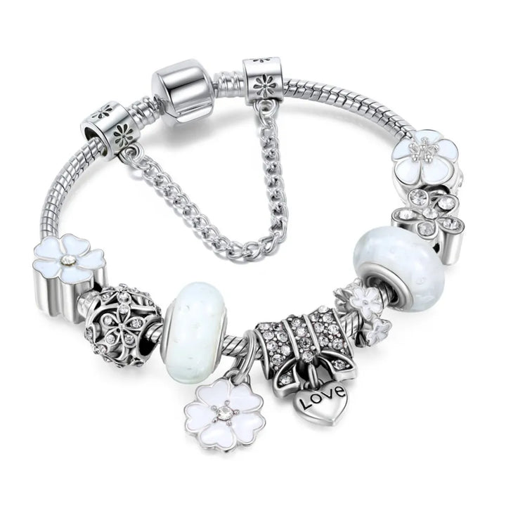 Minimalist women's love charm bracelet. Electroplated alloy, adjustable for a comfortable fit. Elegant accessory.