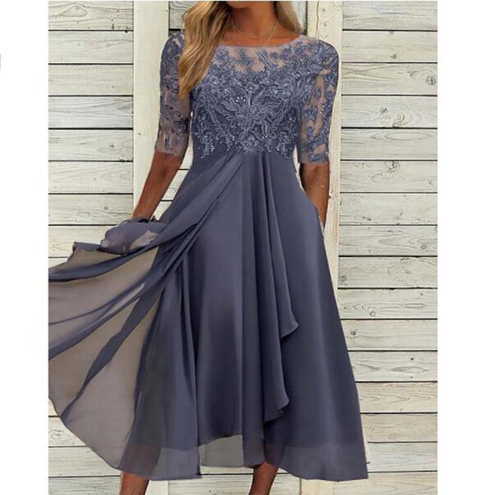 Formal women's party dress. Stylish long dress for ladies' fashion, perfect for evening events.
