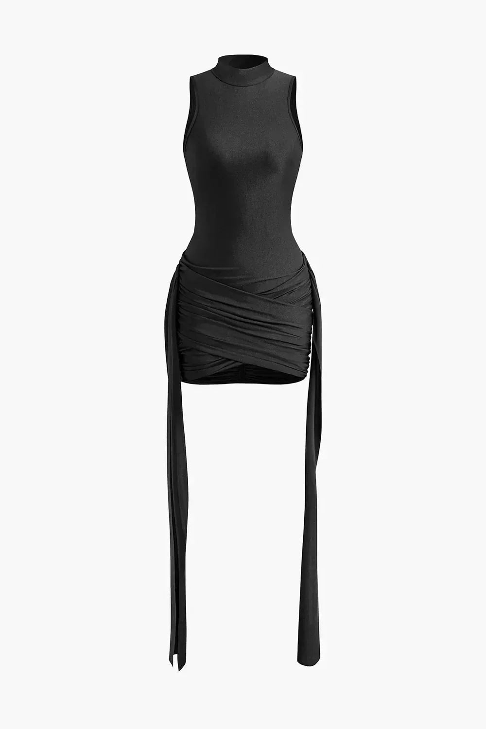 Confident women's bodycon evening gown, a high-slit design for a glamorous and striking entrance.
