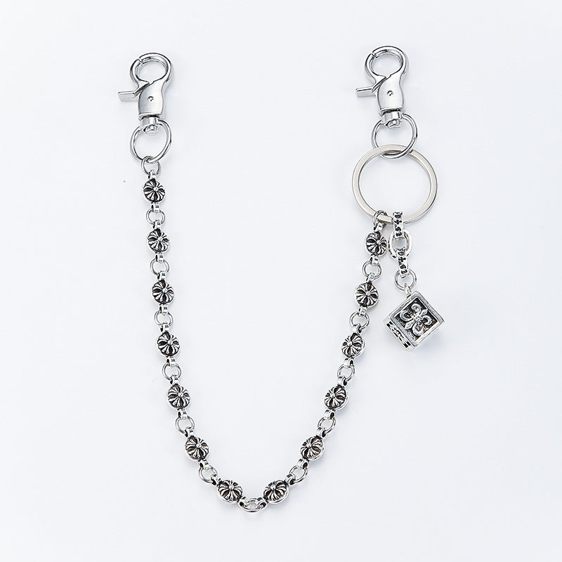 Modern women's decorative chain keychain, an elegant bag charm and perfect stylish gift idea.