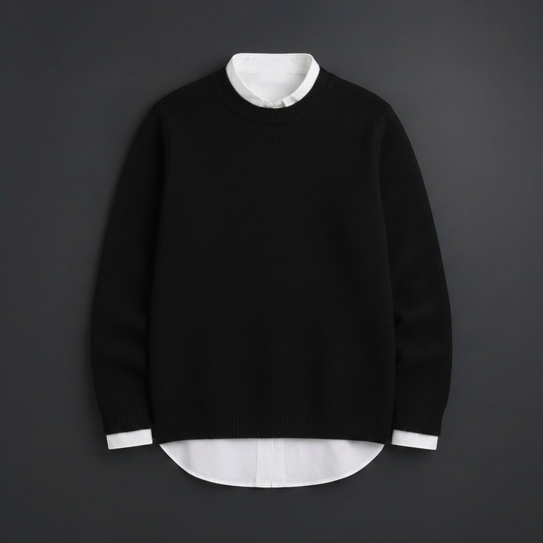 Chic women's elegant long sleeve sweater, a flattering fine knit pullover for sophisticated winter looks.