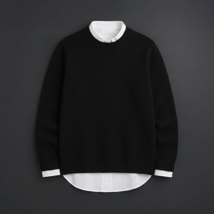 Chic women's elegant long sleeve sweater, a flattering fine knit pullover for sophisticated winter looks.