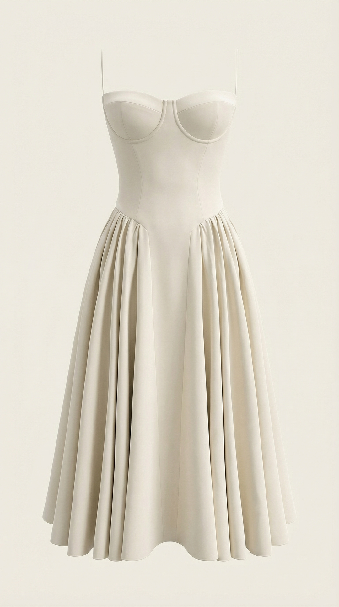 Graceful women's floral midi dress, featuring a corset-style top & sweetheart neckline for summer.