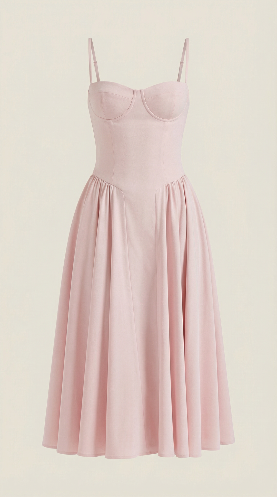 Women's elegant floral corset midi dress, showcasing a beautiful sweetheart neckline.
