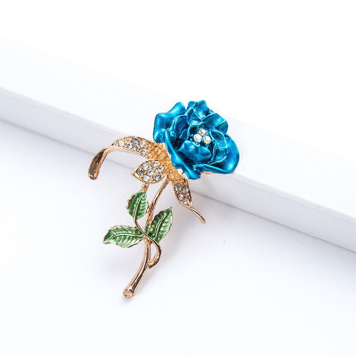 Fashionable women's floral crystal pin, an elegant jewelry gift or accessory for special events.