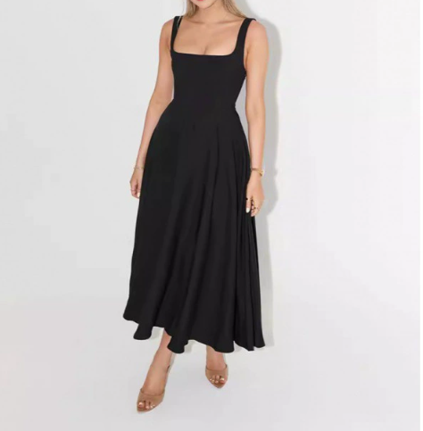 Elegant women's floral midi dress, perfect for graceful summer and spring styles. Versatile party or casual outfit.