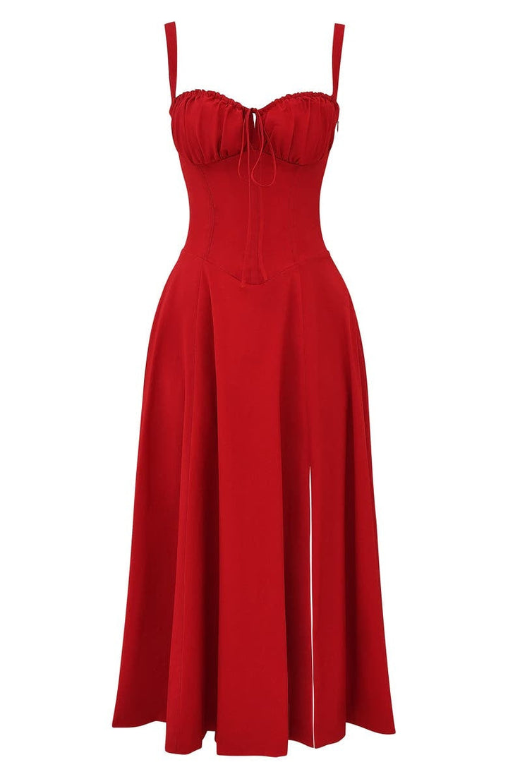 Sophisticated women's floral midi dress, a chic choice for elegant spring parties.