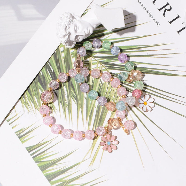Beautiful women's flower charm bracelet, an elegant and sparkling gift for her.