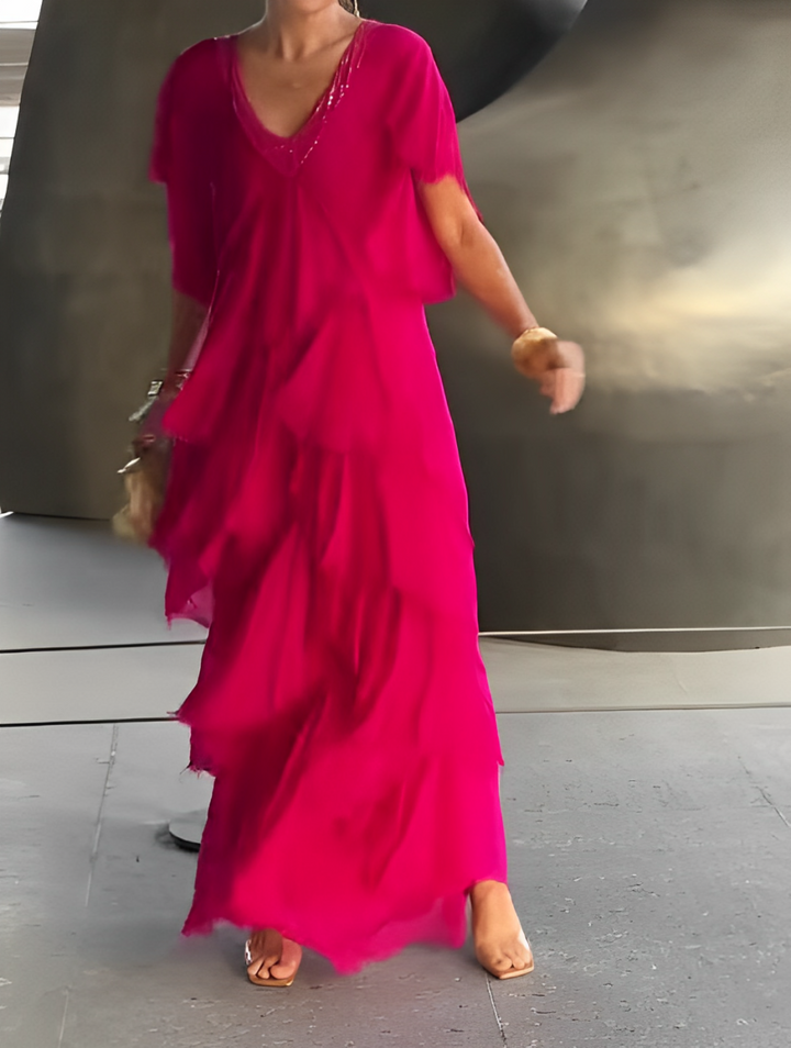 Versatile long elegant maxi dress for women, suitable for evening, party, or special occasions.