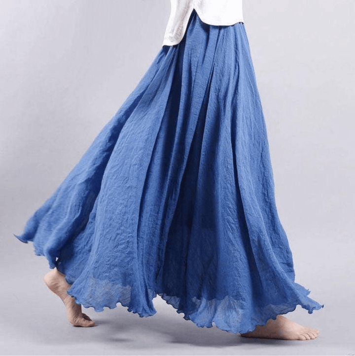 Comfort-fit women's long bohemian maxi skirt, ideal for beachwear or vacation style.