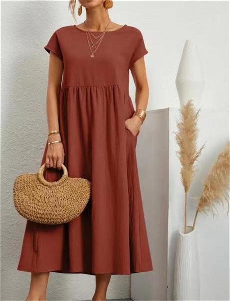 Lightweight, elegant women's flowy maxi dress. Perfect breathable summer fashion for comfortable, versatile wear.