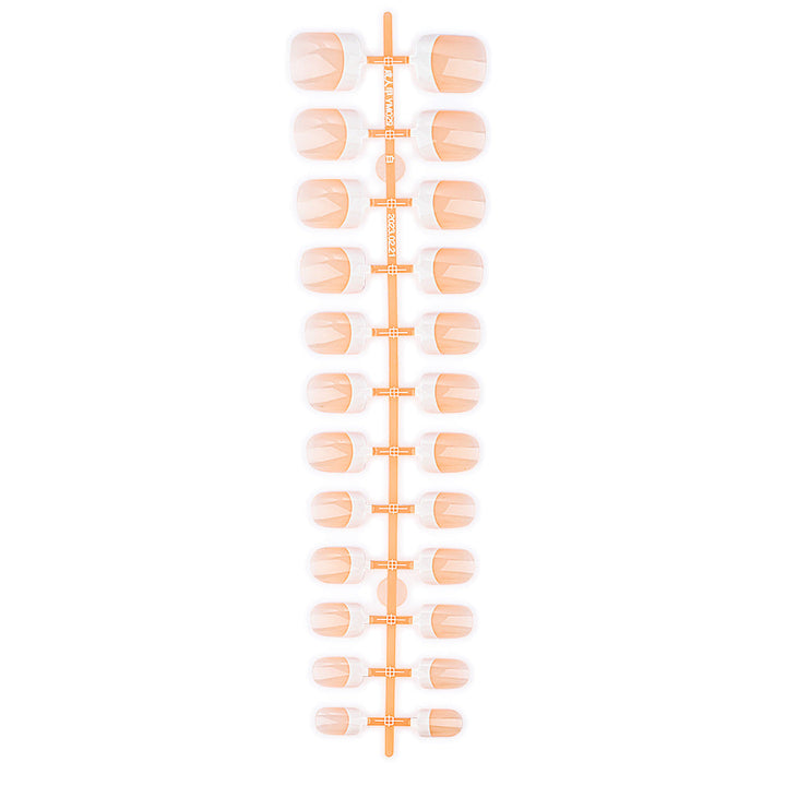 DIY elegant French tip false nails kit for women. Get a perfect, instant manicure with these beautiful press-on nails.
