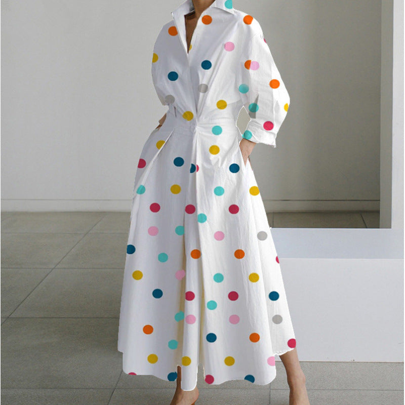 Beautiful women's front wrap collared maxi dress. Flowing design for elegant party wear or casual chic.