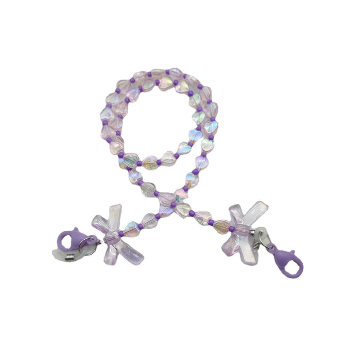 Stylish eyewear holder glasses chain for women, featuring elegant heart & flower motifs. Ideal for reading glasses or sunglasses.