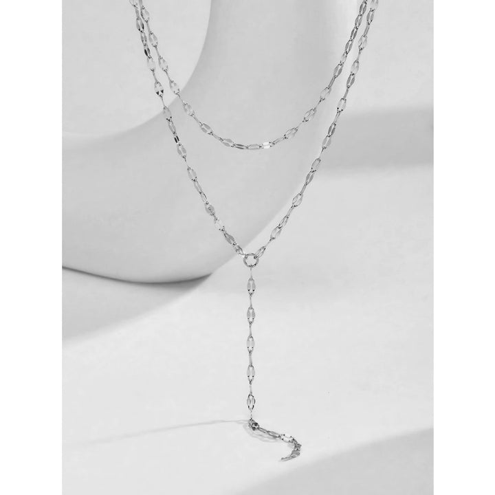 Women's elegant gold Y-chain lariat necklace, a fashionable and delicate jewelry gift.