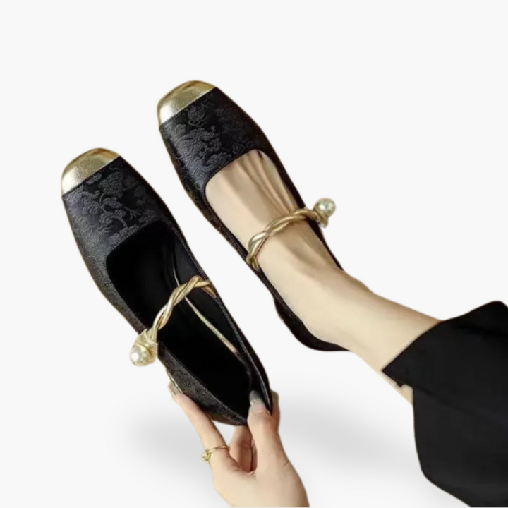 Versatile beige Mary Jane flats for women, offering classic style & all-day comfort for work or everyday.