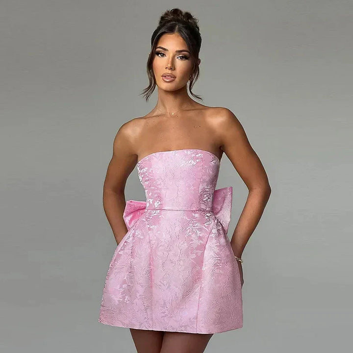 Elegant midi halter cocktail dress, a chic women's formal evening wear for special occasions.