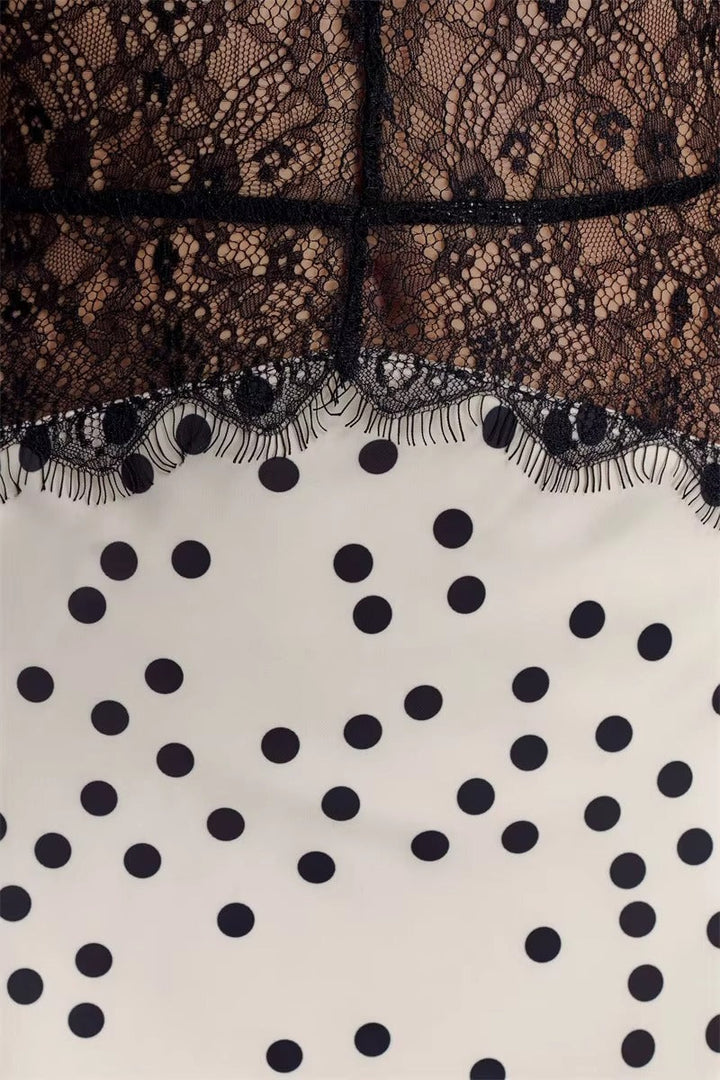 Beautiful women's halter neck polka dot maxi dress. A versatile and elegant choice for any occasion.
