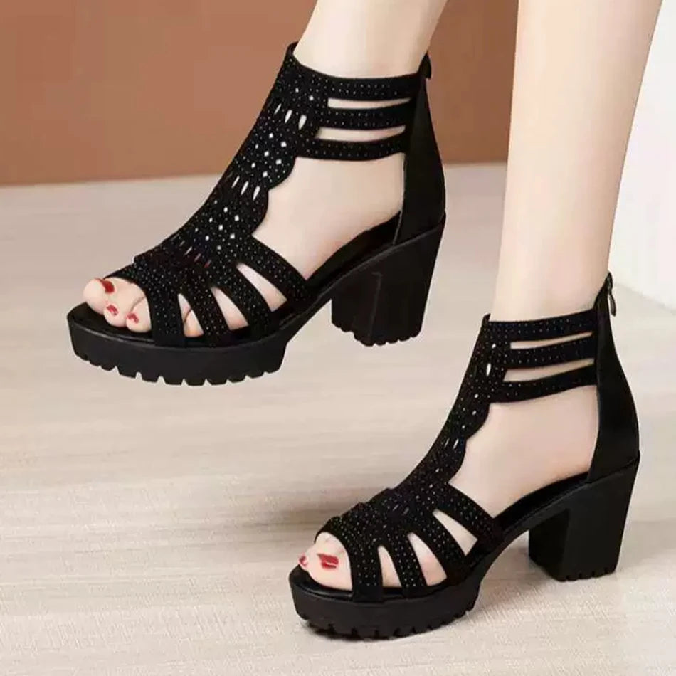Elegant women's heel sandals for stylish comfort. Perfect for evening, party, and formal events. Fashionable footwear.
