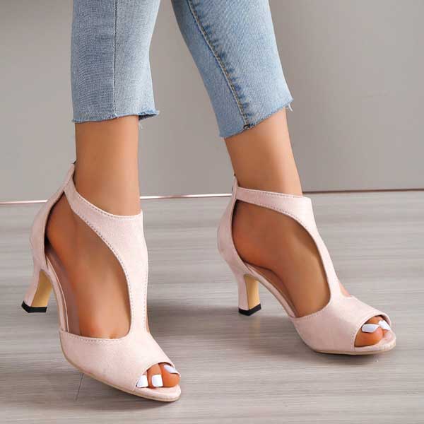 Comfortable orthopedic heeled sandals for women, offering arch support and all-day walking comfort.