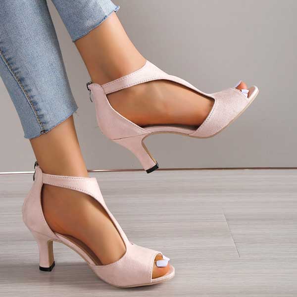 Women's open-toe heeled sandals with advanced arch support for ultimate comfort and style.