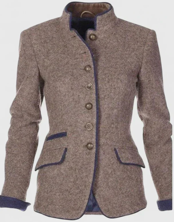 Versatile women's elegant high collar cardigan. Perfect long sleeve top for fall winter layered looks & chic style.