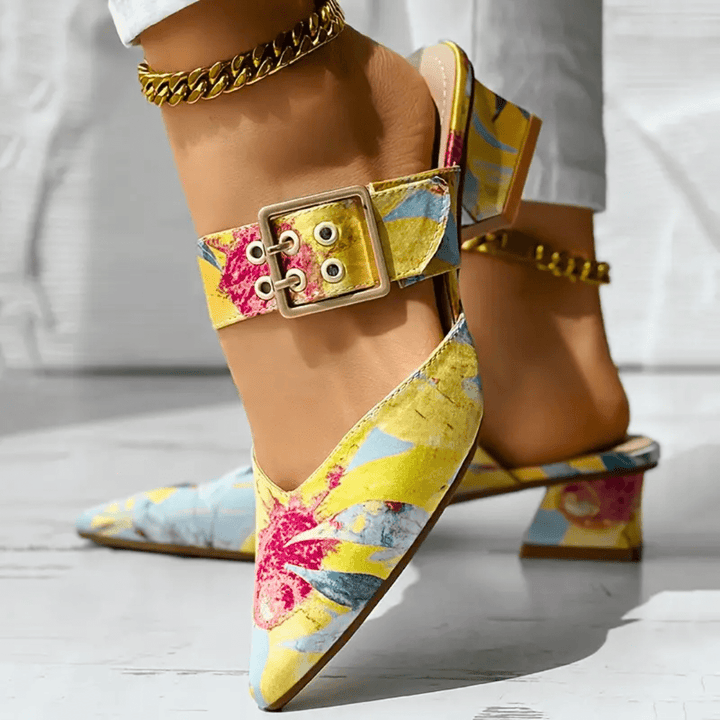 Colorful women's elegant high heels, comfortable for long wear, perfect as statement party shoes.