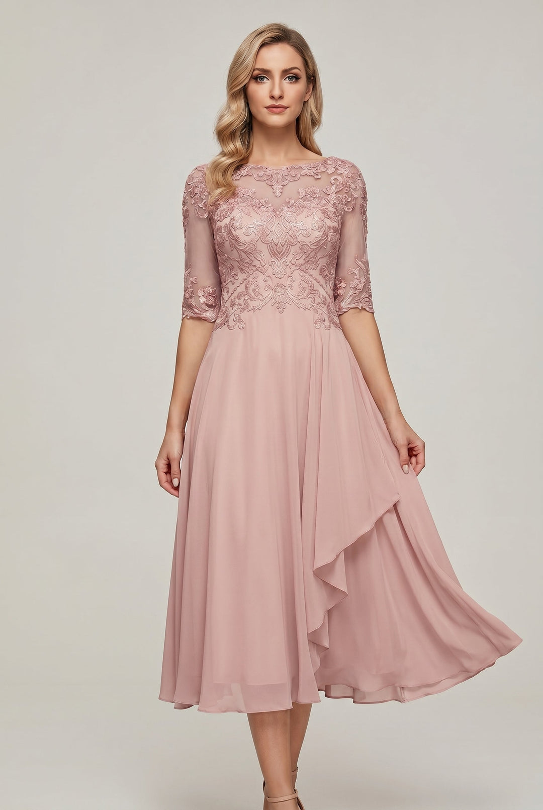 Lightweight high waist flared midi dress for women. Effortless style, perfect for warm weather fashion.