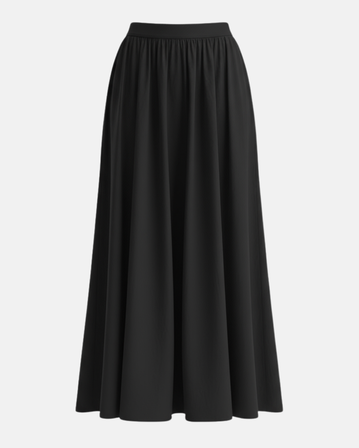 Elegant women's high-waist flowing maxi skirt for versatile fashion. Perfect for spring & summer.
