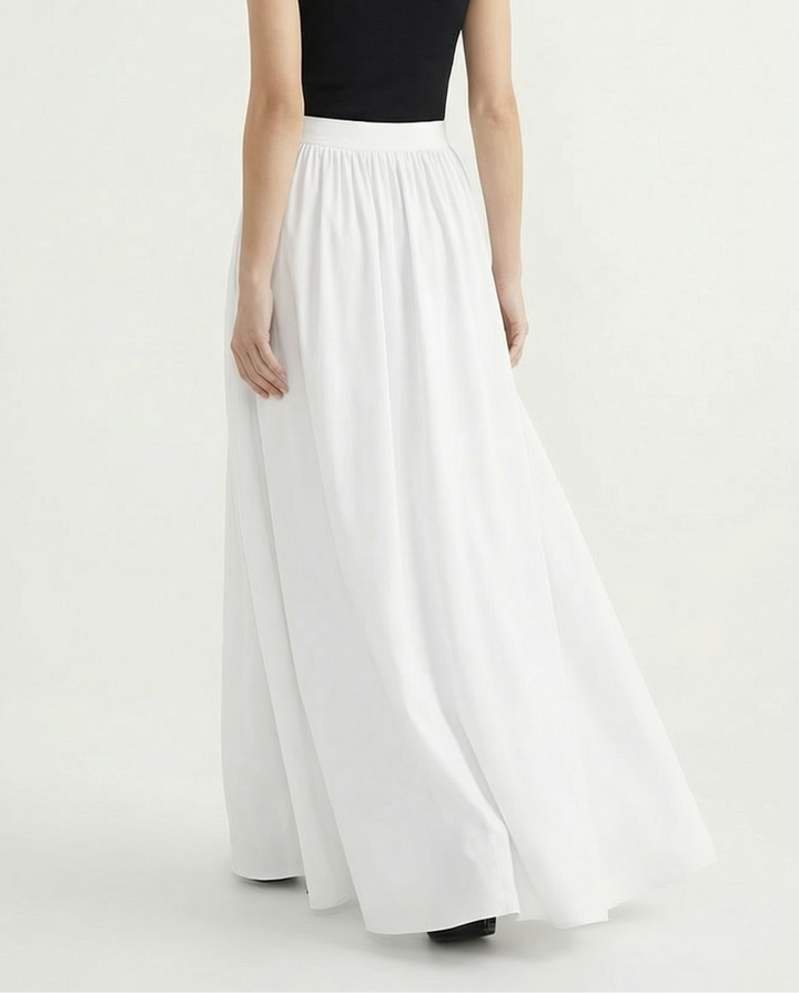 Elegant & comfortable high-waist maxi skirt, women's flowing design for versatile styling.